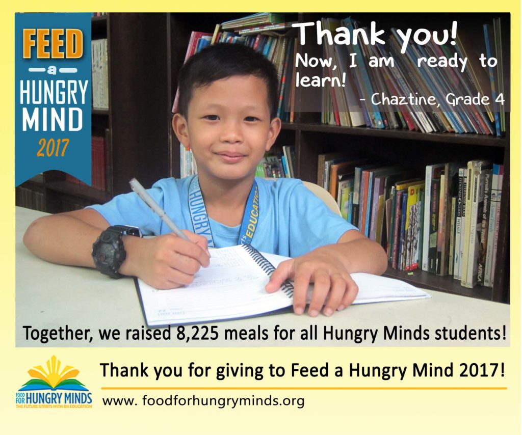 A Big Thank You For Supporting Feed A Hungry Mind Food For