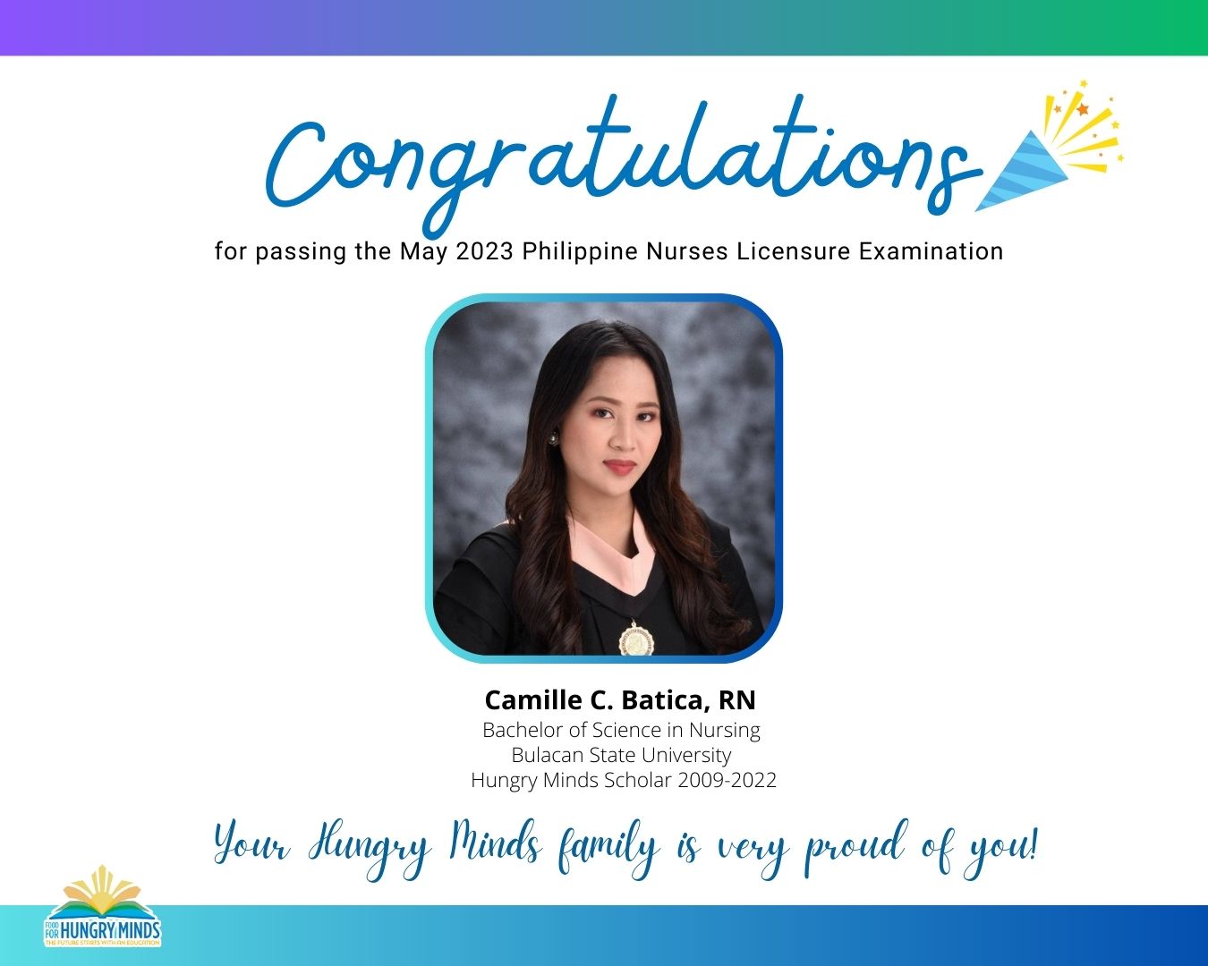 Congratulations, Camille!