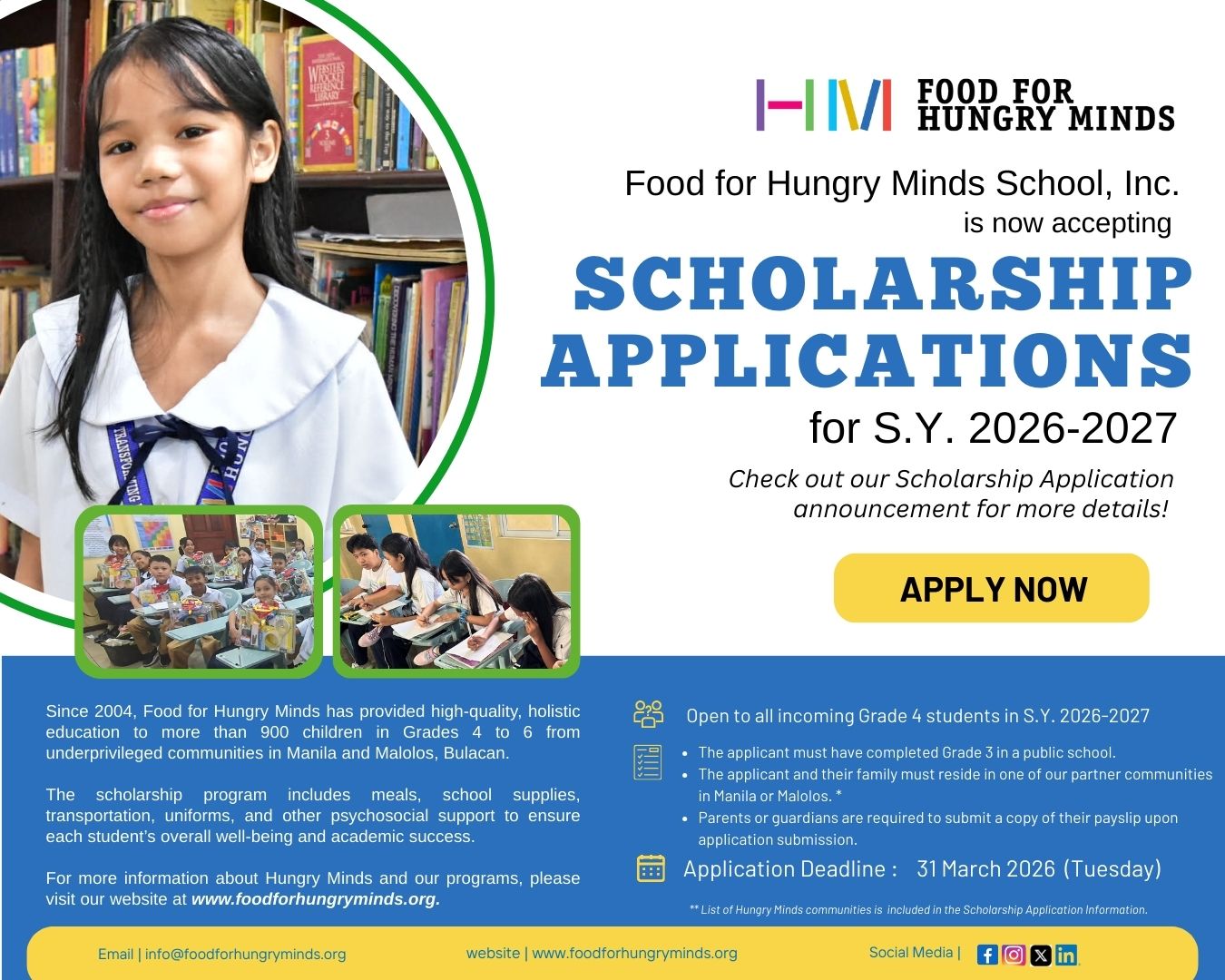 Your Child Can Be a Hungry Minds Scholar!